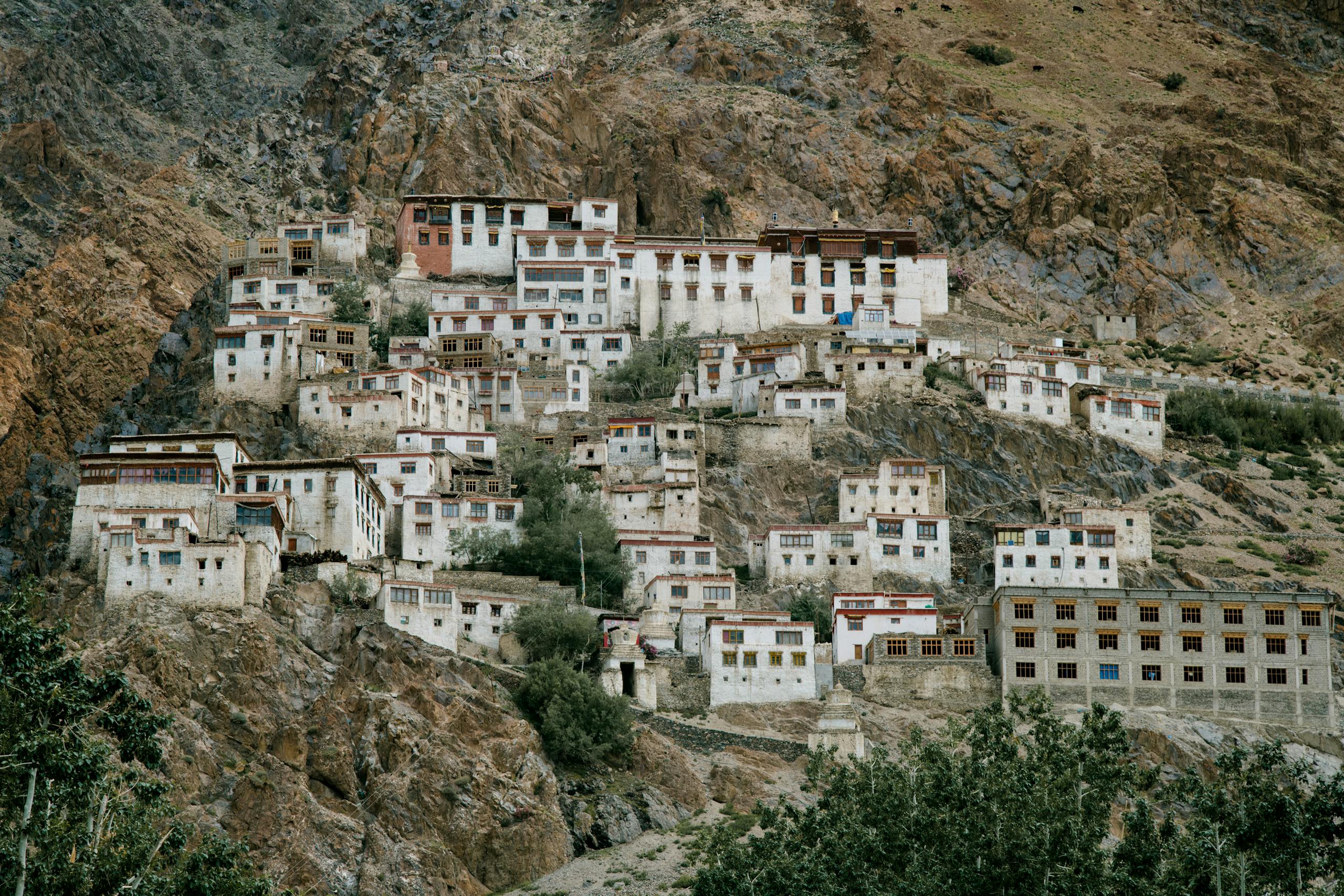 Discover the serene beauty of Lingshed Monastery nestled in Ladakh's rugged mountains.